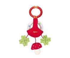 sigikid, Mädchen und Jungen, Anhänger Pilz, Rasselring, Lern und Experimentierspielzeug, Rot/Grün, 41884