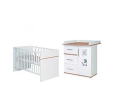 roba 60991-60971 Bett-Wickelkommoden-Kombinatio Pia Sparset bestehen aus Kombi-Kinderbett und schmaler Wickelkommode