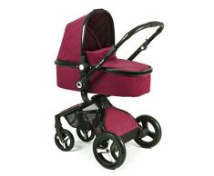 CHIC 4 BABY 165 35 Kombi-Kinderwagen Platino, inklusive Sportwagenaufsatz, Babywanne und Maxi-Cosi Adapter, Jeans, rot