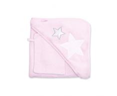 Bemini by Baby Boum 370STARY54TU Kapuzenbadetuch Terry Stary Cristal, 90 x 90 cm, rosa