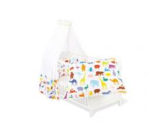Pinolino 60529-0 - Set für Kinderbett, 4-tlg., Happy Zoo