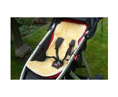 Fellhof 10405 Kinderwagen Einlage aus Lammfell, OEKO-TEX® Standard 100 zertifiziert, Größe 37x75 cm, Gurtschlitze vorgefertigt