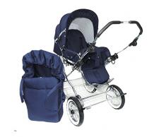 Eichhorn Buggy 419LUX-K041-AIR-STN Sportwagen mit Automatikgestell mit Softtragenest, Luftrad, marineblau