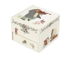 Trousselier - Ernest & Celestine - Schatzkiste & Musikschmuck - Spieluhr - Ideales Kindergeschenk - Musik Feelings - Farbe elfenbein