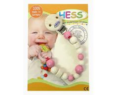 Hess Holzspielzeug 13709 - Schnullerkette aus Holz, rosa, Länge ca. 21 cm