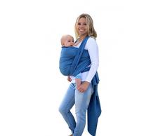 AMAZONAS Babytragetuch Carry Sling Denim - TESTSIEGER bei Stiftung Warentest mit Bestnote 1,7-510 cm 0-3 Jahre bis 15 kg in Blau