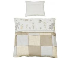 roba Wiegenbettwäsche 2-tlg, Wiegenset Kollektion Tierfreunde, Baby Bettwäsche 80x80 (Decke & Kissen), 100% Baumwolle