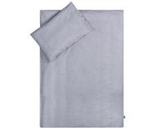 LULANDO Bettwäsche Kinderbettwäsche Bettset 2-teilig Kissenbezug und Bettbezug. Oberstoff 100% Baumwolle. Pasend für Kinderbetten 70x140 cm. Farbe: Grey Clouds / Dots Grey