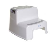 Dreambaby F687 Kinder-Tritthocker Tritt-Schemel Kinderschemel Anti-Rutsch, zweistufig, weiß/grau