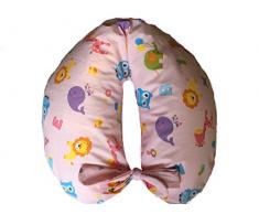 merrymama- Stillkissen + Futter mit Schnürung/cm 130 (gefüllt mit Polystyrolkugeln Polystyrol), Zoo Hintergrund pink