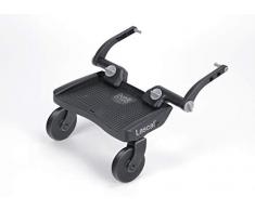 Lascal BuggyBoard Mini 3D, Kinderbuggy Trittbrett mit strukturierter Stehfläche, Kinderwagen Zubehör für Kinder von 2-6 Jahren (22 kg), kompatibel mit fast jedem Buggy und Kinderwagen, grau