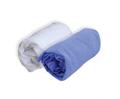 PMP Set Matratzenschoner Polyurethan + Spannbettlaken Denim 60 x 120 cm