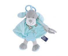 Bieco 17020083 Schmusetuch Hund Sina Kuschelfreund für Babys und Kleinkinder ab 0m+ Schnuffeltuch zum Beruhigen Kuscheltuch Hund zum Trösten und Schmusen türkis mint