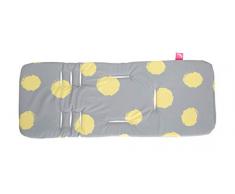 Auflage für Kinderwagen, Tragetasche und Buggy, Anti-Stoß mit Memory Foam mit Sommer- und Winterseite (Kleckse gelb)