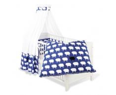 Pinolino 60522-1 - Set für Kinderbett, 4-tlg., Happy Sheep blau