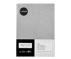 Meyco 565205 Jersey Spannbettlaken 2-Pack Baby Bett 100% Baumwolle 70x140/150 cm Hellgrau