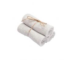 Timboo TM-HAN01-518 5414546065198 Gästetuch, 29,5 cm x 50 cm, silber, 3 Stück