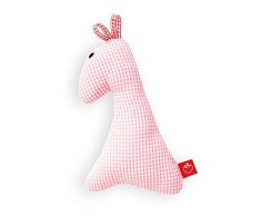 La Fraise Rouge 4251005602768 Rassel Giraffe Julie, Vichy Karo, rosa/weiß