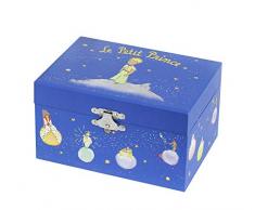 Trousselier - Der kleine Prinz Saint Exupery - Schatztruhe - Spieluhr - Ideales Kindergeschenk - Phosphoreszierend - Leuchtet im Dunkeln - Musik Mozarts Kleine Nachtmusik - Farbe königsblau