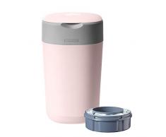 Tommee Tippee Windeleimer Twist & Click Sangenic Tec, Fasst bis zu 30 Windeln, Geruchsdichtes Windelentsorgungssystem, Garantierter Schutz vor Keimen, Inklusive 1x Nachfüllkassette, rosa