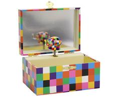 Trousselier - Elmer der Elefant - Schatztruhe - Spieluhr - Ideales Kindergeschenk - Musik Schubert Serenade - Farbe bunt