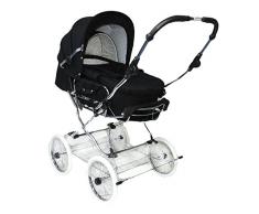 Eichhorn 417RFS-K043-EVA-FTC Kombikinderwagen mit Lederriemengestell mit Schiebehöhenverstellung mit Fester Tragetasche LuxVariante, EVA-Rad, schwarz