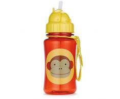 Skip Hop Zoo Trinkflasche für Kinder Trinklernflasche, Affe Marshall, mehrfarbig