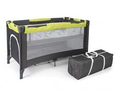 Chic 4 Baby - 340 70 - Reisebett LUXUS mit Einhängeboden für Neugeborene und Tragetasche, grau-lemongreen