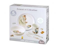 Petit Jour Paris - Geschirrset grau Ernest & Célestine - Um wie die Erwachsenen zu essen!!