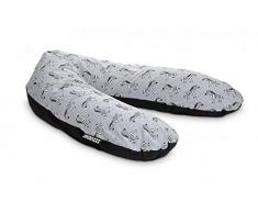 Snoozzz Stillkissen Lagerungskissen Seitenschläferkissen - 185 cm - Inkl. Bezug aus Baumwolle Weich - Füllung: leise und feine Mikroperlen – Zebra