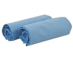 Set aus 2 Spannbettlaken für Kinderbett, 60 x 120 cm blau hergestellt in Spanien
