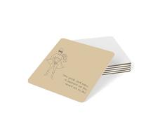 Feel Good Art Hochglanz Untersetzer in Modernes typographisches und illustrativen Design (beige, Super Dad ein Kind)