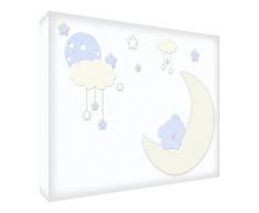 Feel Good Art Wandbild, Motiv Schlafbär X-Grande - 91 x 60 x 4 cm Blassblau