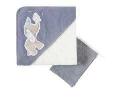 Noukies BB1579.51 Kapuzen-Badetuch, schwarz und weiß