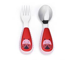 Skip Hop Zoo Kind und Kleinkind Gabel und Löffel Kinderbesteckset, Marienkäfer Livie, mehrfarbig