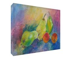 Feel Good Art VJ-FRUITYTUTTY1216-15IT Obstkorb Bild auf Leinwand, Kunstdruck auf Galerie, original stilisiert, Künstler Val Johnson 78 x 115 cm Mehrfarbig