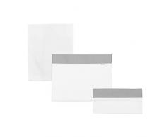 Cambrass 41075 3-teiliges Set für Babybett 60: Bettlaken Spannbettlaken, Kopfkissen Pic, 100x165 cm, grau