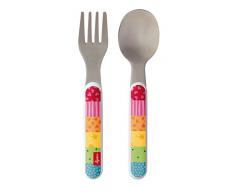 SIGIKID Mädchen und Jungen, Besteck, Rainbow Rabbit, Kinderbesteck, empfohlen ab 0 Monaten, Mehrfarbig, 24870