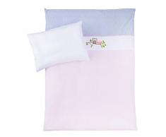Julius Zöllner 8520114262 Bettwäsche mit Applikation Kleine Eulen, rosa 100x135