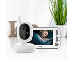 reer 80430 BabyCam Video Babyphone L, 300m Reichweite, 50 Grad Weitwinkel-Kamera, 4,3 TFT Display, mit Bewegungs-Alarm, weiß