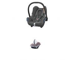 Maxi-Cosi CabrioFix Babyschale Gruppe 0+ (0-13 kg), sparkling grey, grau ohne Isofix-Station + Moskitonetz passend für Kindersitz, Cabriofix, Pebble und Citi SPS