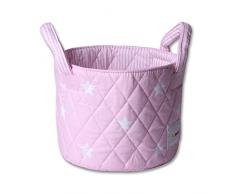 Minene Kleiner Stoff Aufbewahrungskorb Organizer mit Griffen Pink Star