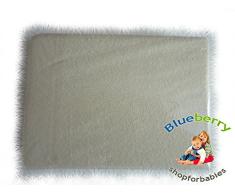 blueberryshop 2 Stück Frottee Spannbetttuch für Kinderzimmer/Babybett/Moses Korb/Kinderbett, 90 cm Länge x 40 cm Breite, creme