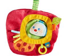 HABA 303191 – Spielkissen Raupe Mina, Kissen mit Raupen-Fingerpuppe für Babys ab 0 Monaten, farbenfrohes Schnullertuch, mit Klettverschluss für Schnuller oder zum Befestigen an Laufstall