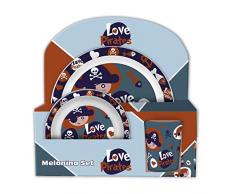 Piratas Geschirrset, Melamin, 3-teilig, 27 x 24 cm