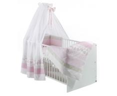 Schardt 13 410 1/705 - Bettset 4-teilig Colibri rosa ( 2-teilige Bettwäsche, Himmel und Nestchen)