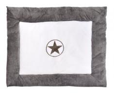 Jollein 017-513-64902 Krabbeldecke, 80 x 100 cm, Circle Star grau coral fleece