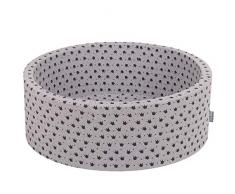 KiddyMoon Bällebad 90X30cm/KEINE Bälle Bällepool Ohne Bälle Für Babys Kinder Rund, Schwarz-Grau: Grau-Weiß-Blau