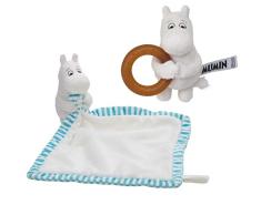 Rätt Start Babyspielzeugset Mumin Beissring und Kuscheldecke, blau, mehrfarbig