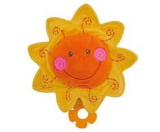 Bieco Musikspieluhr Sonne, Ø 27 cm / Baby Spieluhr / Einschlafhilfe Babys / Baby Musik / Spieluhr Baby / Baby Schlaf / Kuscheltiere für Babys / Einschlafhilfe Kinder / Baby Spielzeug ab 0 Monate